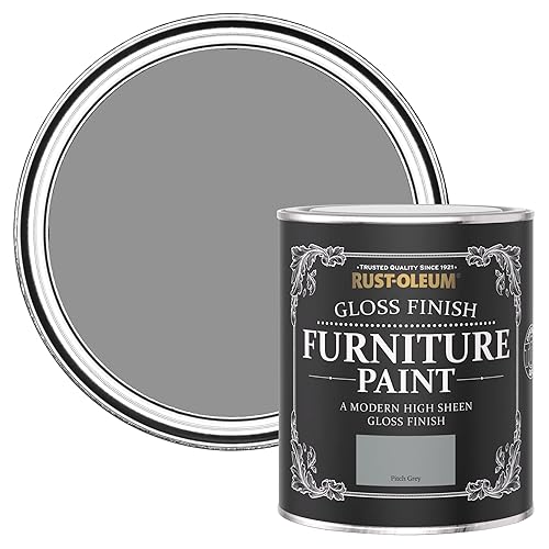 Rust-Oleum Grey Furniture Paint in Gloss Finish - Pitch Grey 750ml