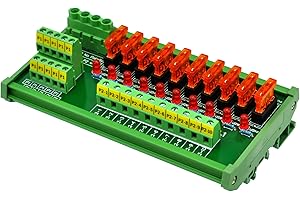 Electronics-Salon DIN Rail Mount 10 Position Power Distribution Fuse Module Board, for AC/DC 5~32V
