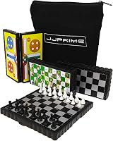 JJ PRIME Magnetic Travel Board Games Set of 4 Chess Draughts Ludo Snakes & view 1