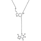 JZMSJF S925 Sterling Silver Serotonin Molecule Necklace Dopamine Science Pendant Necklace for Women Jewelry Gift