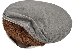 EechicSpace Waterproof Zipper Dog Bed Cover Round Washable Faux Fur Donut Dog Bed Replacement Cover 36 Inch