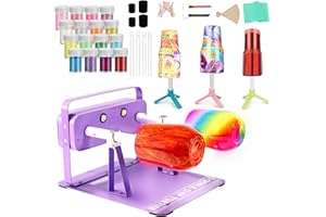 WAQONUY Double Cup Turner for Crafts Tumbler Metal Rotating Spinner Machine for Drying Epoxy Resin with Hot Air Gun & Drying Rack(Purple)