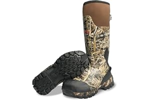 8 Fans Insulated Waterproof Hunting Boots for Men – 1000G Thinsulate, 5mm Neoprene, Rubber Camo Boot, 17-inch Shaft, Anti-Slip Traction Outsole