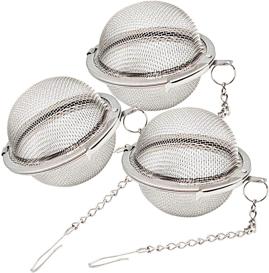 Lyxa SR 3 Pack Stainless Steel Mesh Tea Ball 2.1 Inch Tea Infuser Strainers Tea Strainer Filters Tea Interval Diffuser for Tea