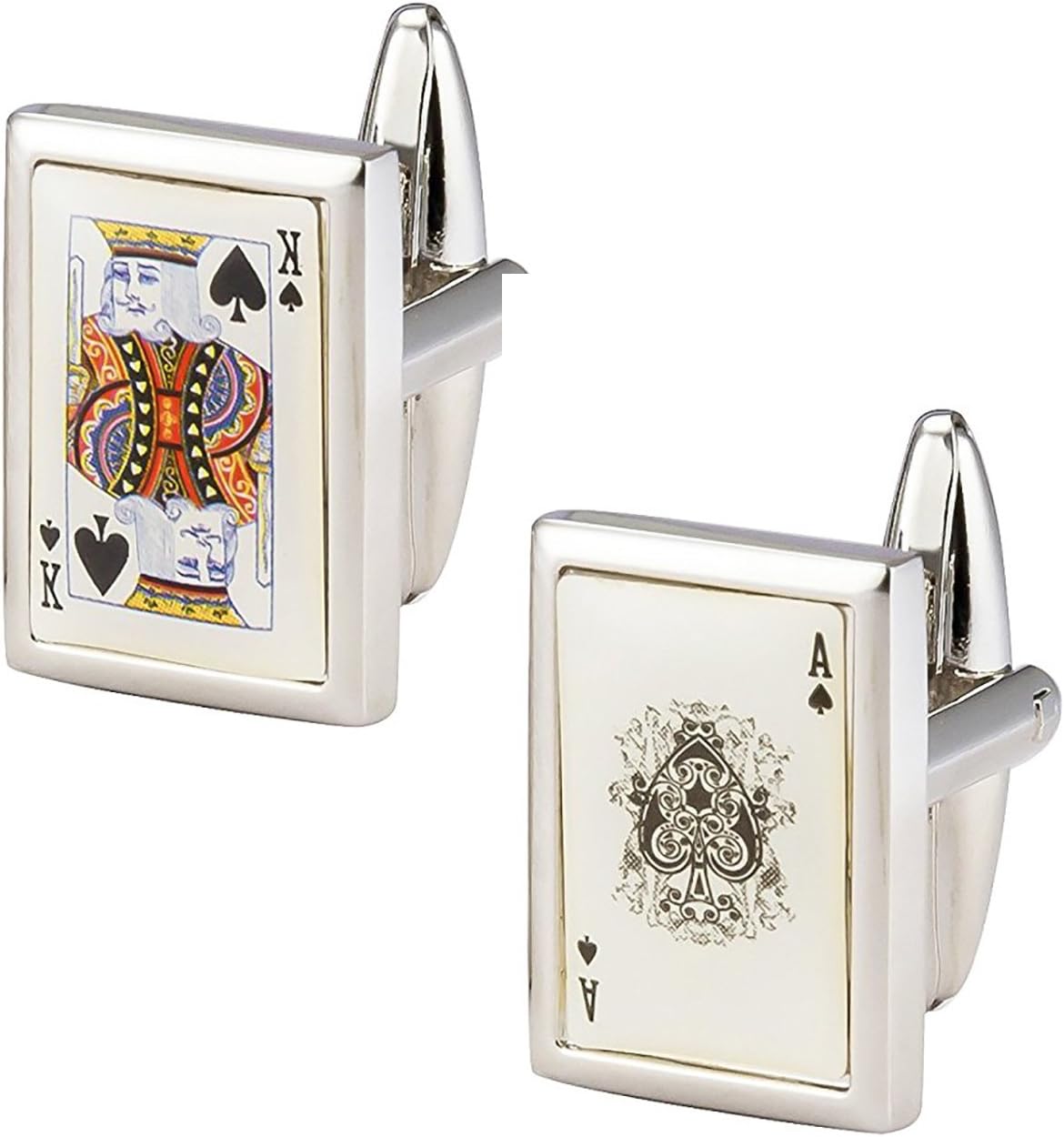 The Jewelbox Glossy A Cards Enamel Office Formal Wedding Shirt Blazer Cufflink Pair Men Gift Box