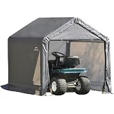ShelterLogic 6' x 6' Shed-in-a-Box Metal Peak Style Roof Portable Outdoor Storage Shed for ATVs and Bulk Storage Items, Gray