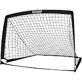 5&times;3 6x4 9x5 FT Portable Kids Soccer Goal for Backyard, Foldable Soccer Practice Net with Carrying Bag for Toddler Youth Adult Pop Up Soccer Training Equipment Indoor and Outdoor Sports Game