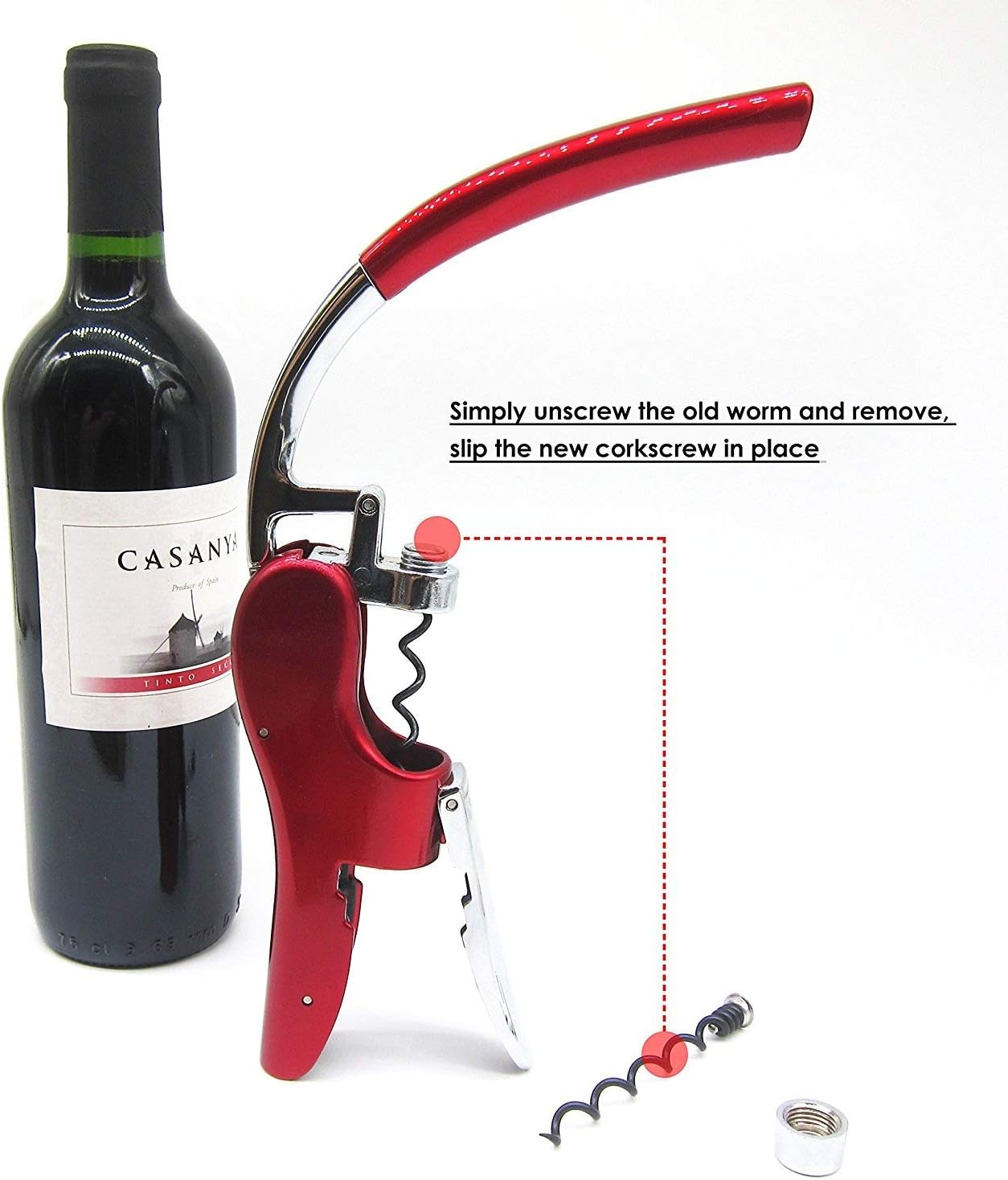 Best Replacement Corkscrew Spiral/Worm for Vertical and BestUtensils Wine Opener (2 Pack), Black - Image 5