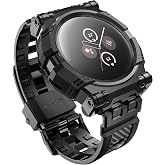 i-Blason Armorbox for Google Pixel Watch 2 Band/Pixel Watch Case with Band | Anti-Scratch Adjustable Shockproof Protective Sport Band Case for Men, Heavy Duty Protection for Construction&amp;Outdoor Black