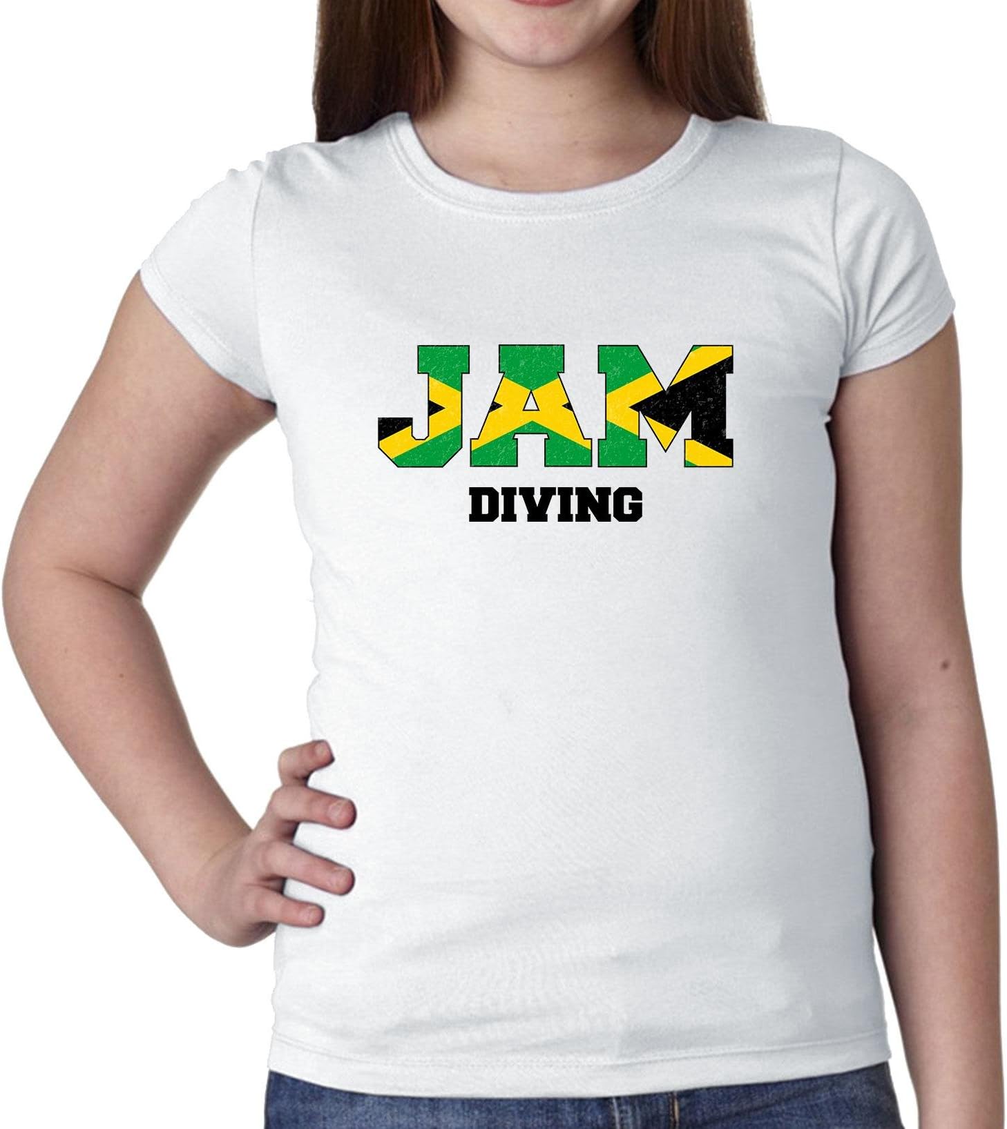 Jamica Diving - Olympic Games - Rio - Flag Girl's Cotton Youth T-Shirt