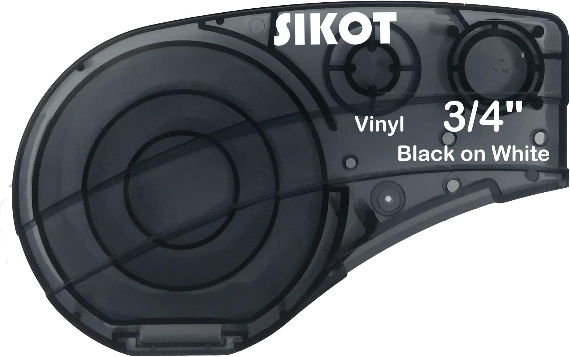 SIKOT Compatible Label Tape Replacememt M21-750-595-WT Cartridge Ribbon, 3/4 inches High Adhesion Vinyl Labels Tape, Black on White Film Work with Portable Printer ,21' Length 0.75" Width