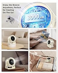EasyAcc Desk Fan With Battery Powered, Quiet, 100