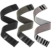 Bolesi 3 Pack Hook and Loop watch bands Compatible with Garmin Fenix 8 47mm/Forerunner 965/970/Instinct 1/2/3 45mm Solar,22mm Soft Nylon Velcro Sport Strap for Fenix 7 Pro/7/6 Pro/6/5 plus/5
