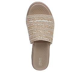 BZees Womens Breezy Slide Sandal White Raffia 7.5 M
