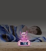 Lexibook Disney Stitch Angel Night Light Alarm Clock RL800D1 Pink view 2