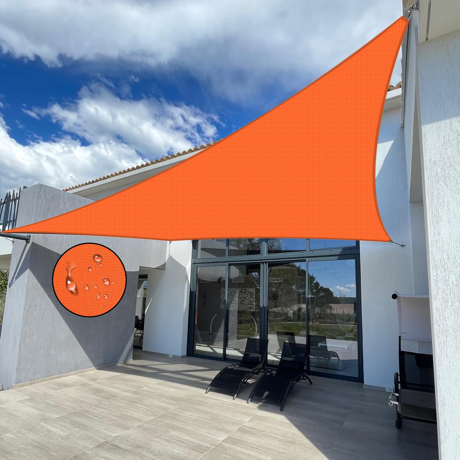 Jneaicn Shade Sail Waterproof Sun Canopy Triangle