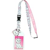 Disney Aristocats Marie Because I'm a Lady Breakaway Lanyard ID Badge Holder with 2" Marie Rubber Charm