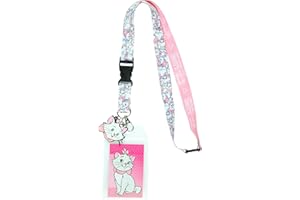 Disney Aristocats Marie Because I'm a Lady Breakaway Lanyard ID Badge Holder with 2" Marie Rubber Charm
