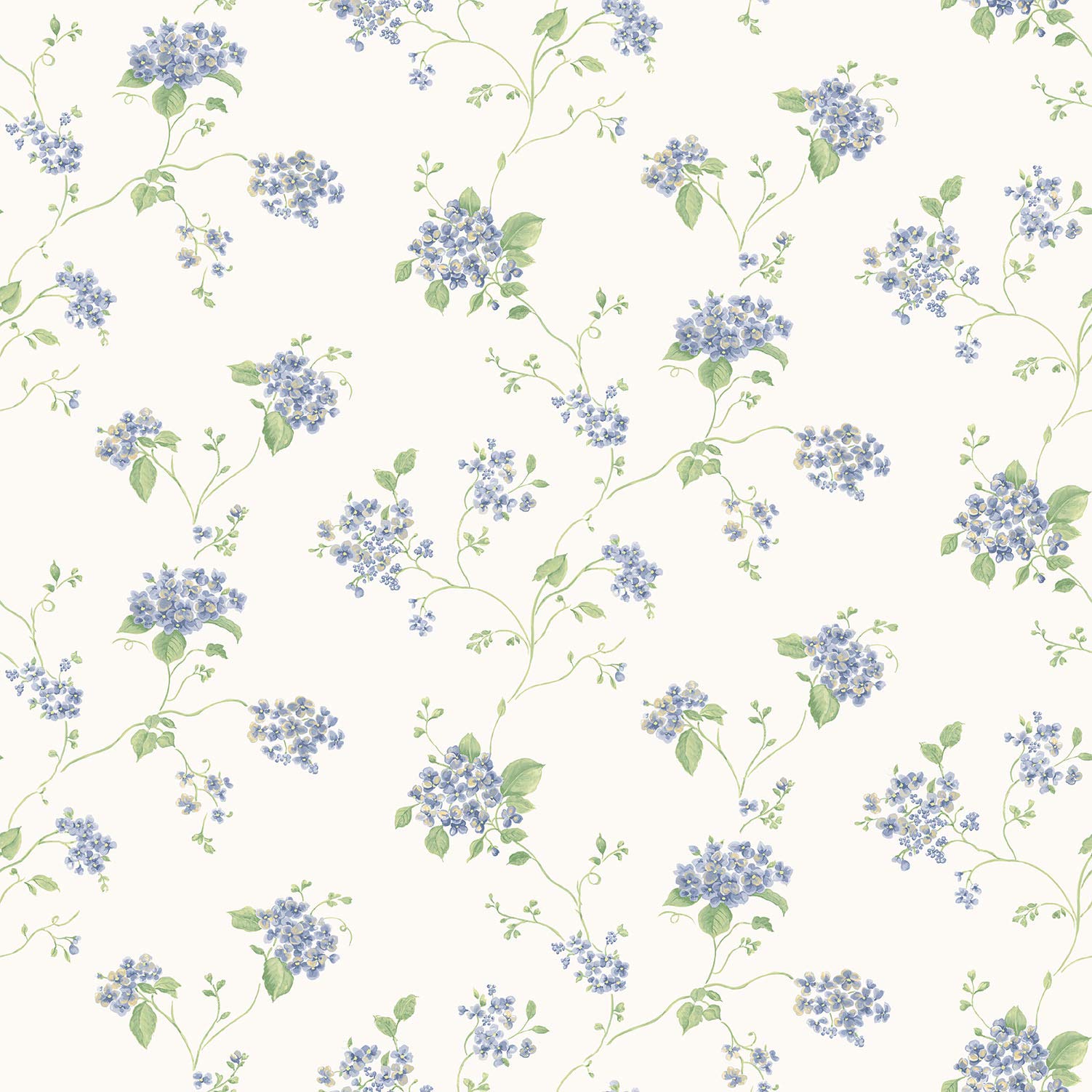 Galerie G67864 Miniatures 2 Hydrangea Trail Design Wallpaper, Blue/White, 10m x 53cm