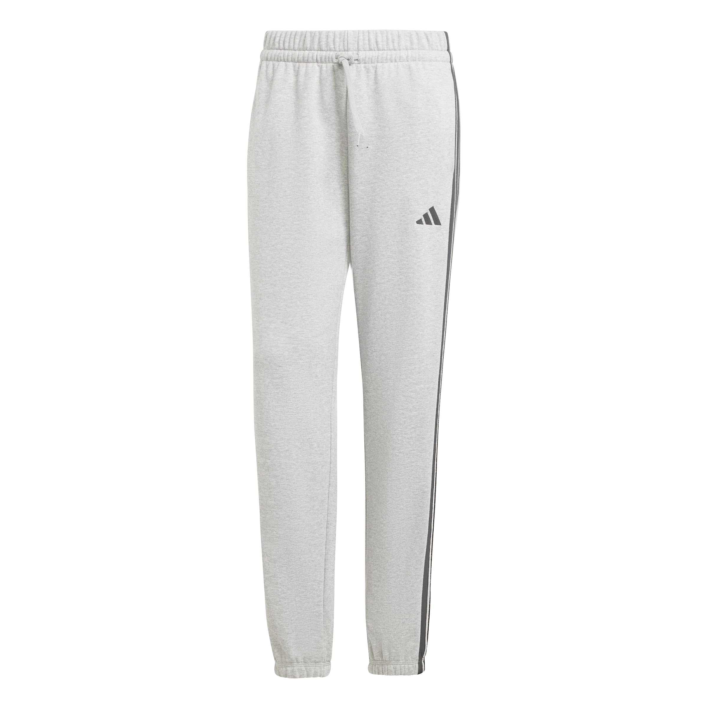 View 1 of Adidas Womens 3-Stripes French Terry Cuffed Sportswear Pants, Medium Grey Heather/Black, Medium