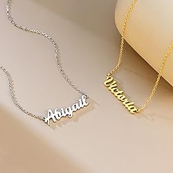 SANNYRA Abigail Name Necklace Personalized 18K Real