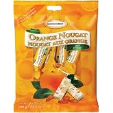 Golden Bonbon Italian Soft Orange Almond Nougat Candy, Individually Packed Chewy, Gluten Free Nougat, Full of Almonds, Halal Candy 3.53 Ounces (Almond Orange - Pack of 1)