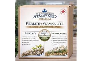 Perlite & Vermiculite Mix 4L + 4L (Separate Bags), 2-in-1 Soil Amendment for Aeration & Moisture Retention Made in Canada
