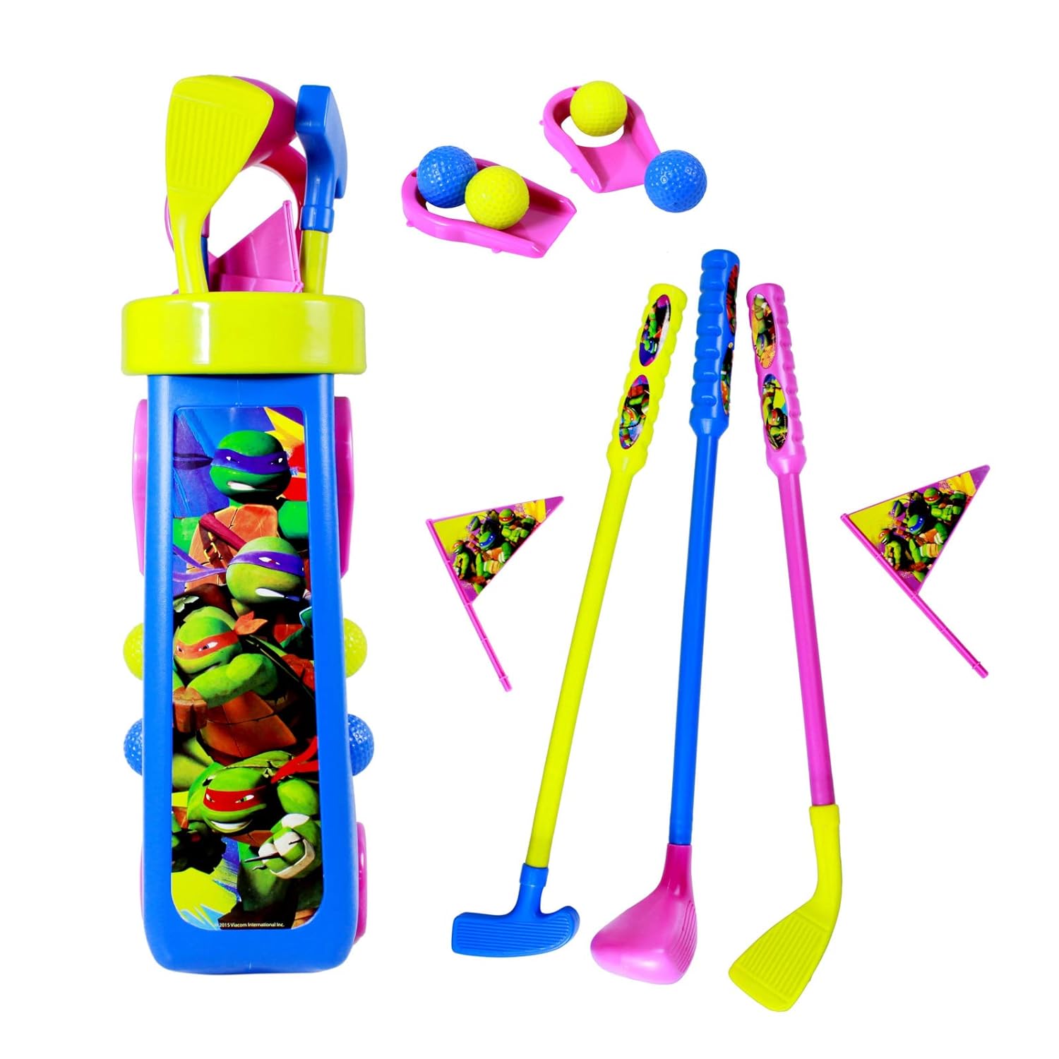 Nickelodeon TMNT Kids Golf Caddy Playset with Balls Clubs and Holes Gift