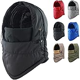 Peicees Thermal Winter Balaclava, Waterproof Ski Mask Fleece Lining Face Mask Hooded Scarf Hat Neck Gaiter for Men Women
