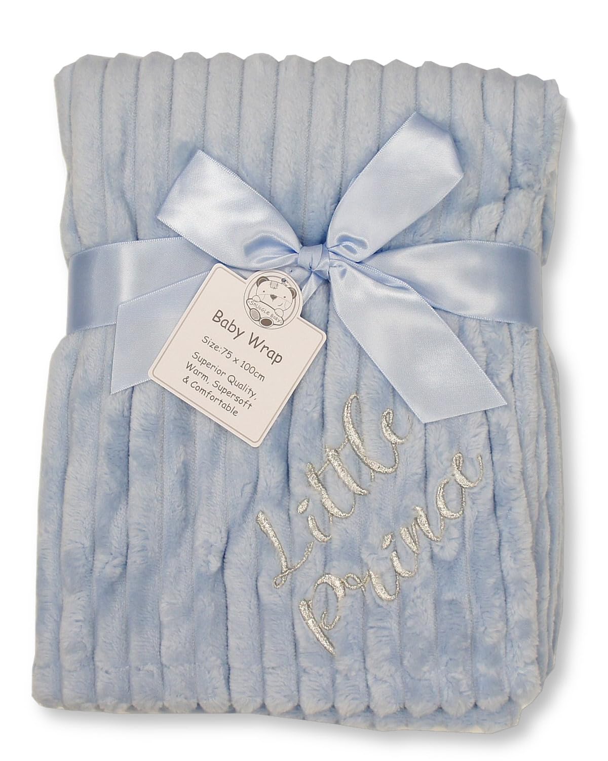 Baby Boys Coral Fleece Stripe Wrap Blanket - Little Prince