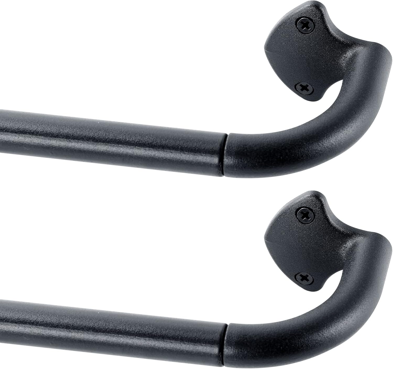 Window Treatment Hardware - 2 Pack Wrap Around Curtain Rods for Windows 48 to 84 Inches, Blackout Curved Curtain Rod, for Indoor and Outdoor, Adjustable from 48 to 86 Inches, Black