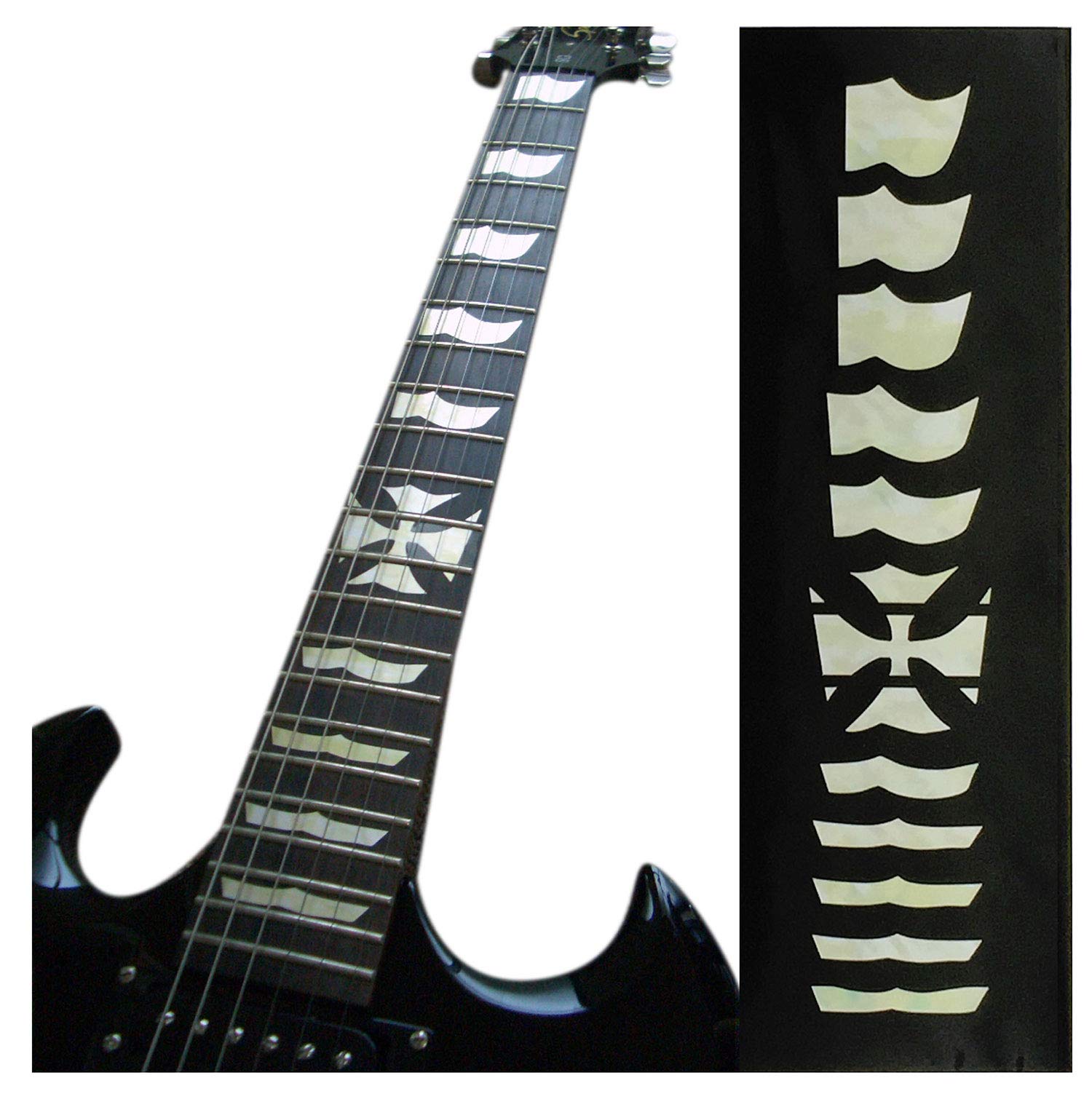 Inlaystickers Fret Markers for Guitars - James Hetfield Iron Cross, F-073HC-WT