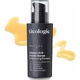 Geologie Vitamin C+E Ferulic Acid Face Serum | Brightening &amp; Firming Anti-Aging Gel Formula | 5% Light-Protected &amp; Stabilized Vitamin C , 0.5% Vitamin E, 1.5% Hyaluronic Acid | 30 ML
