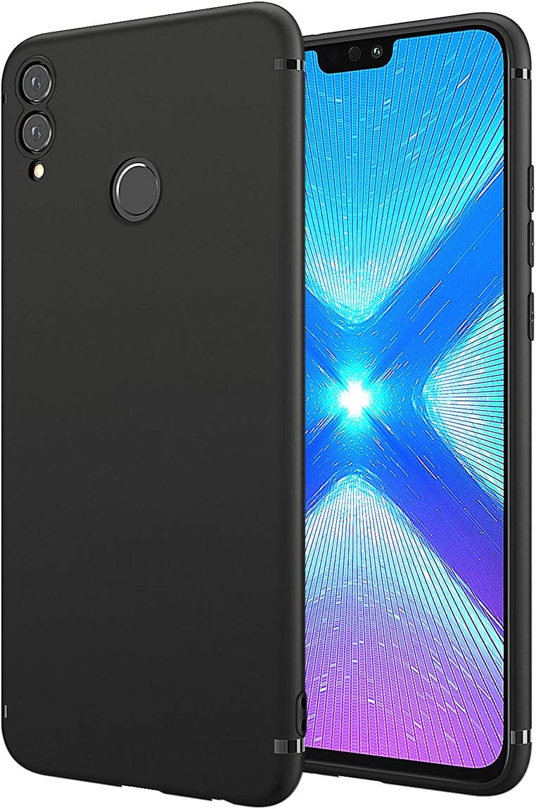 HiZiTi Honor 8X Case, Thin Ultra-Slim Fit Matte Finish Flexible TPU Phone Case Cover Compatible for Huawei Honor 8X - Black