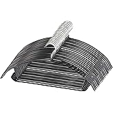 ShgHzz Premium PVC Coating Metal Hangers 20 Pack, Heavyduty, Non Slip Slimline, Suit Jacket T Shirt Hangers, Gold Hooks, Space Saving Clothes Hanger (Black)