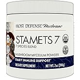 Host Defense Stamets 7 Mushroom Powder - 7 Species Blend - Mushroom Supplement for Immune Support with Royal Sun Blazei, Cordyceps, Reishi, Maitake, Lion's Mane, Chaga & Mesima - 7 oz (133 Servings)*