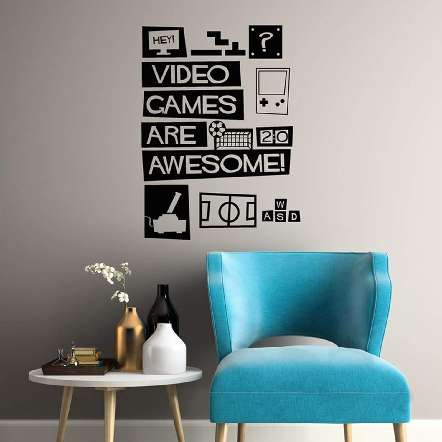 AGiuoo Vinyl-Wandaufkleber, Motiv: Videospiele, Raum-Wandaufkleber