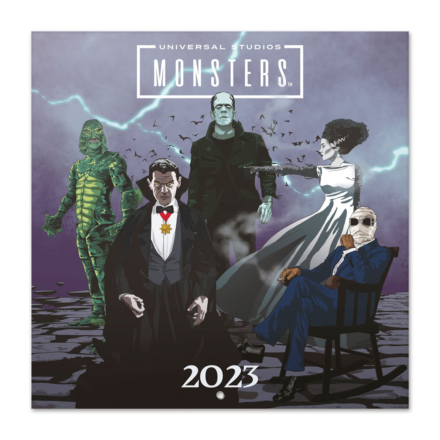 Grupo Erik Universal Monsters Wall Calendar 2023 12' X 12' FSC| 12 Month Planner | Square Wall Calendar 2023 | Family Planner Calendar 2023 | Monsters Calendar 2023 | + 4 Bonus Months