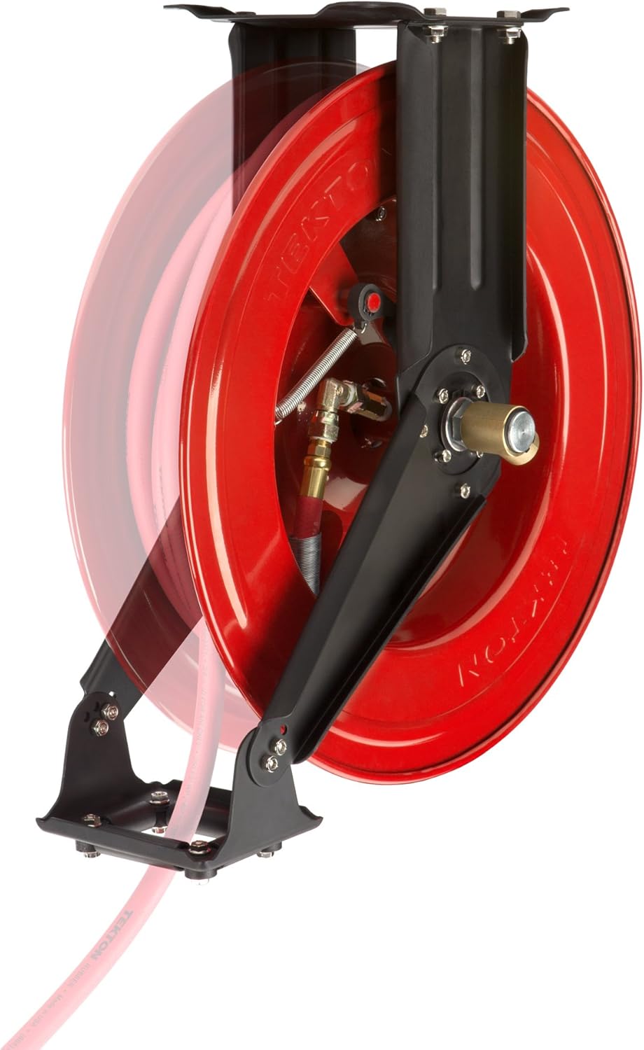 TEKTON 50-Foot by 3/8-Inch I.D. Dual Arm Auto Rewind Air Hose Reel with USA-Made Rubber Air Hose (250 PSI) | 46875 - - 