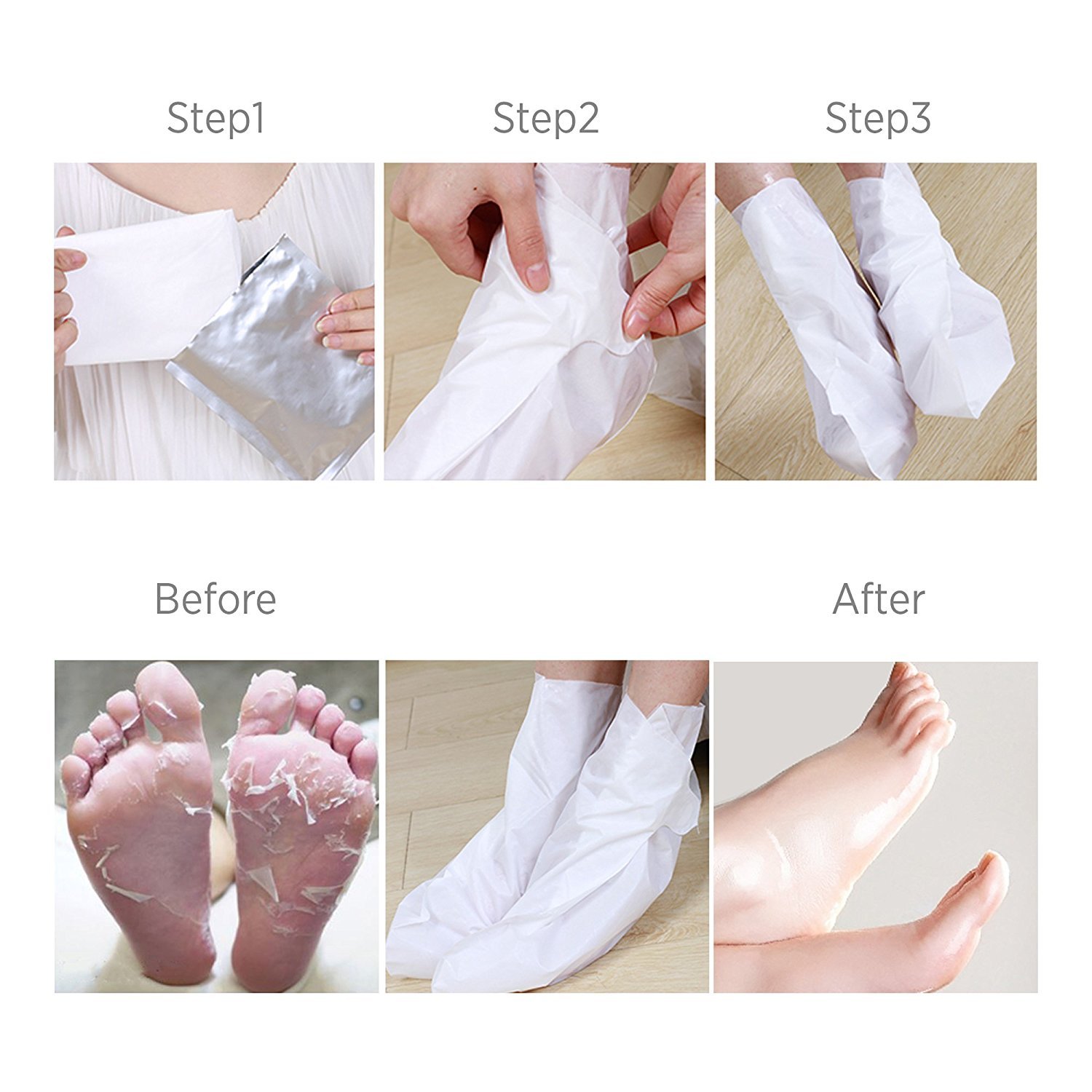 2 Pairs Foot Peel Mask Exfoliant for Soft Feet in 12 Weeks