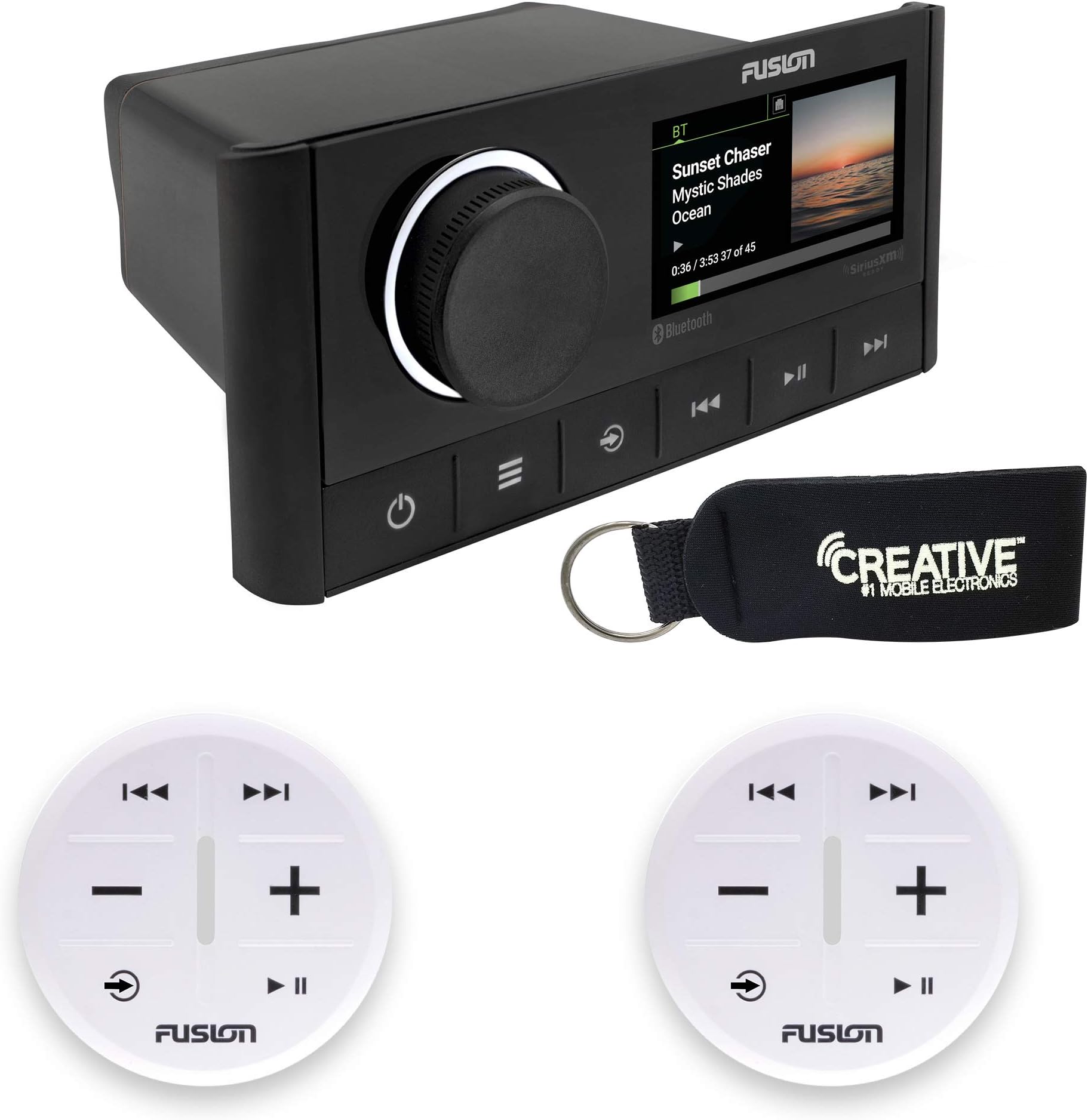 Fusion MS-RA670 Apollo Marine Entertainment System with Two Wireless Remotes for Dual Zones - White