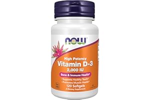 NOW Foods Supplements, Vitamin D-3 2,000 IU, High Potency, Structural Support*, 120 Softgels