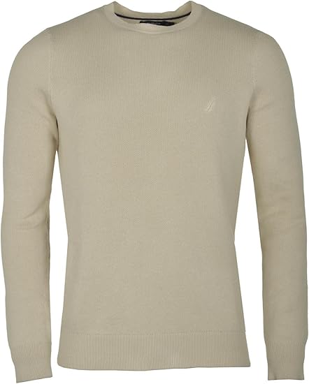 Amazon Nauticaセータークルーネックベージュニット100 綿新しいメンズセーター カラー ベージュ セーター 通販