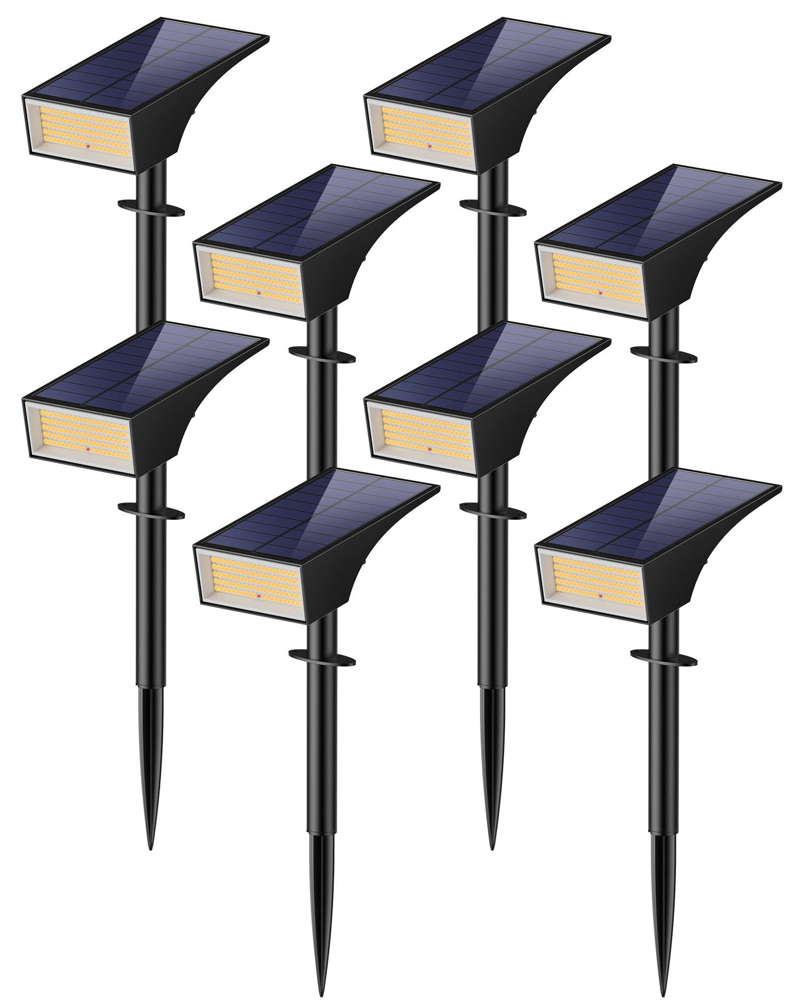 Koicaxy Solar Lights Outdoor Waterproof 8 Pack IP65, 100 LEDs 4 Light Modes, Higher Charging Efficiency, Auto On/Off Solar Landscape Spotlights for Garden Decor Yard Pathway Patio - Warm White Image