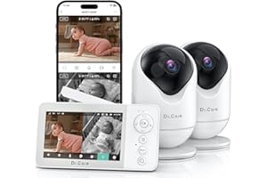 Dr.Care VistaView Lite RB Smart WiFi Baby Monitor with 2 Cameras - 4” 720P Split Screen & 1080P Camera App Control, Motion Al
