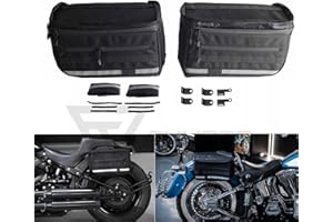 FVMOTO Universal Saddlebags Saddle Luggage Storage Bag Compatible with Harley Softail Dyna Street Bob Wide Super Glide FXR FX