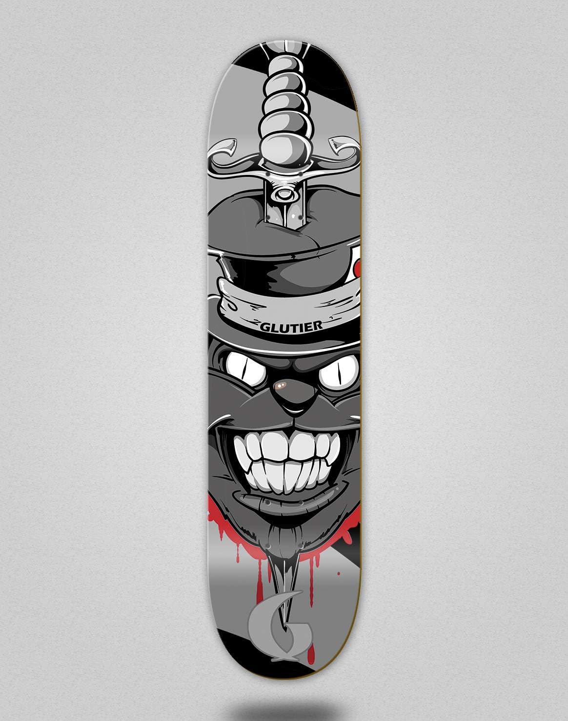 Glutier Skateboard Skateboard Deck Gr Cat Grey Amazon.de Sport & Freizeit