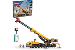 LEGO City Yellow Mobile Construction Crane Building Toy - Construction Toys for Boys & Girls, Ages 9+ Years - Gifts for Christmas - Pretend Play Set for Kids - 60409