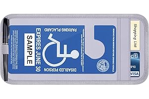 Wisdompro Handicap Parking Placard Holder, Disabled Parking Permit Sign Protector with Note Paper Slot, Pen Holder and Elasti