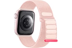 Getino Sport Loop Band Compatible with Apple Watch Bands for Women Men 40mm 41mm 38mm 42mm 46mm 44mm 45mm 49mm, Braided Stretchy Nylon Strap for iWatch Series 10 9 8 7 6 5 4 3 SE Ultra 2 1, Light Pink